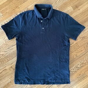 Jil Sander Blue Polo Shirt with Classic Collar and Short Sleeves
